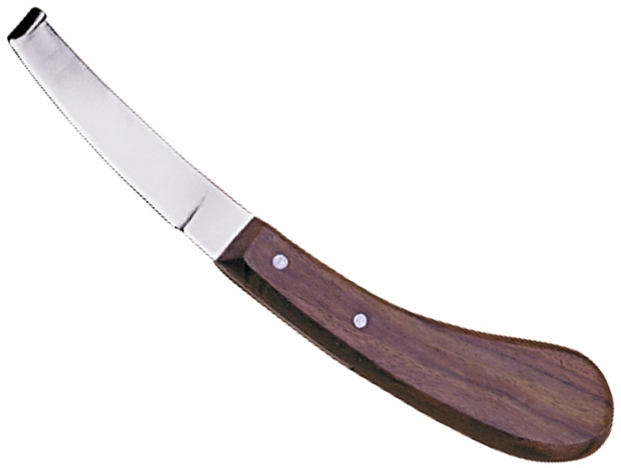 Right-Handed Hoof Knife With Wooden Handle