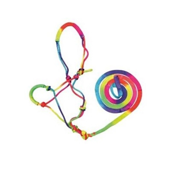 Bambino Knotted Halter and Lead Rainbow PONY