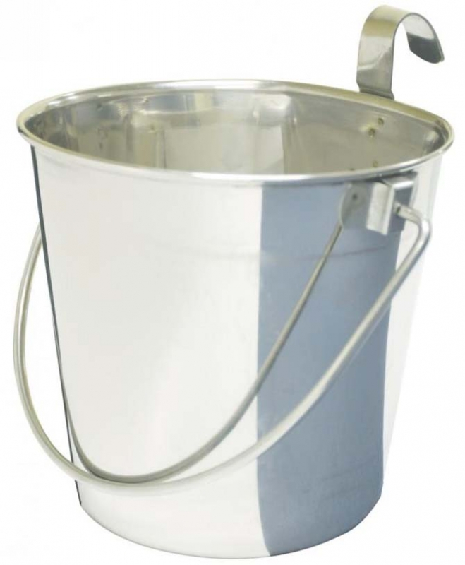 SS FLAT SIDED BUCKET PAIL 1.90Litres - ONE HOOK